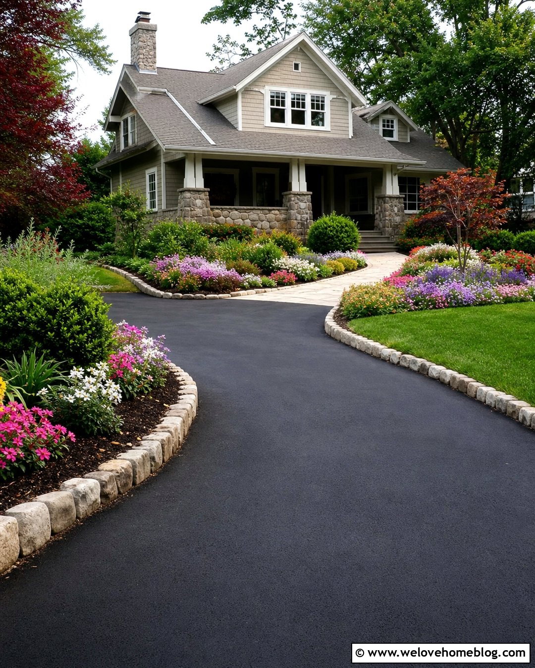 Rock Lined Driveway With Flower Beds - 25 Rock Lined Driveway Ideas
