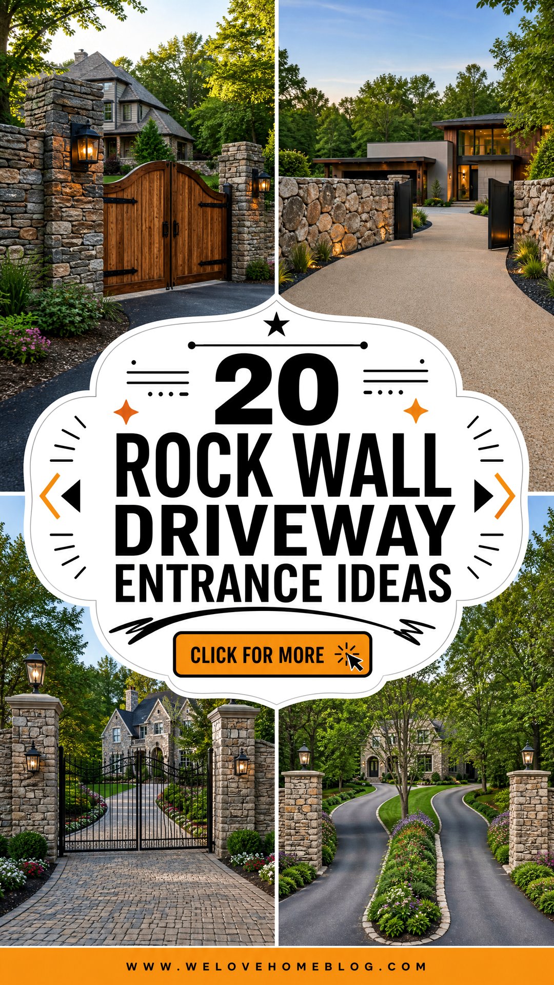 20 Rock Wall Driveway Entrance Ideas for a Striking Welcome - 20 Rock Wall Driveway Entrance Ideas for a Striking Welcome