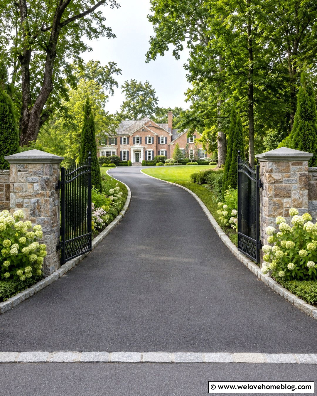 Rock Wall Entrance With Iron Gate - 20 Rock Wall Driveway Entrance Ideas