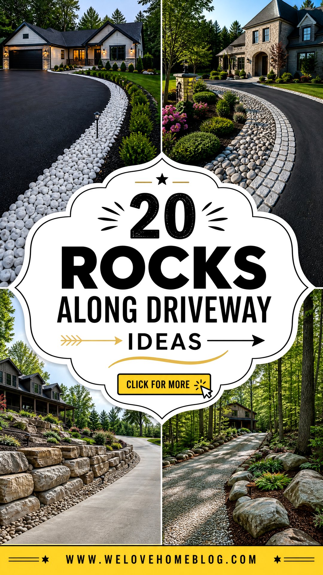 20 Rocks Along Driveway Ideas for a Polished Front Yard - 20 Rocks Along Driveway Ideas for a Polished Front Yard