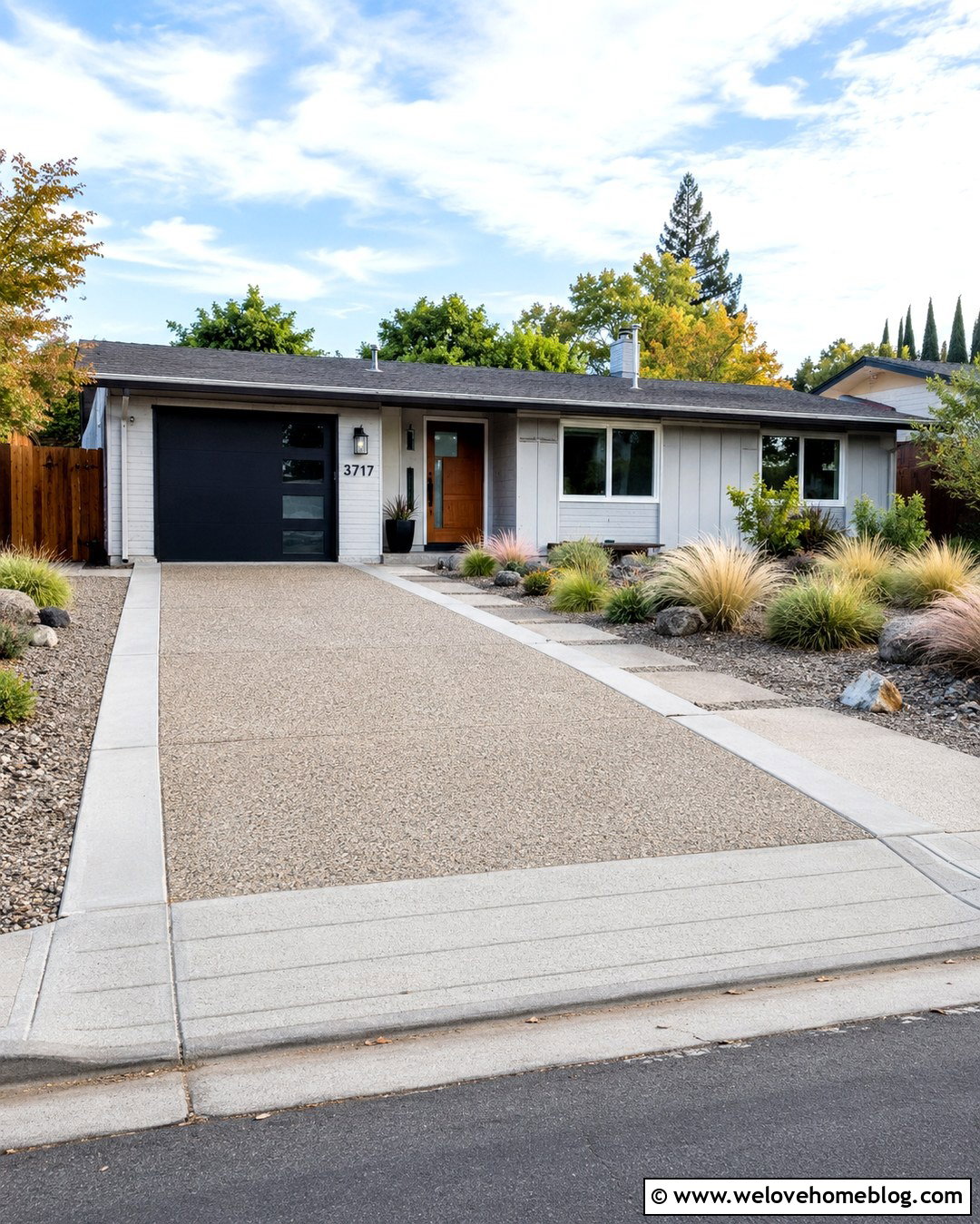 Rolled Curb Ramp With Exposed Aggregate Driveway - 20 curb ramp driveway ideas