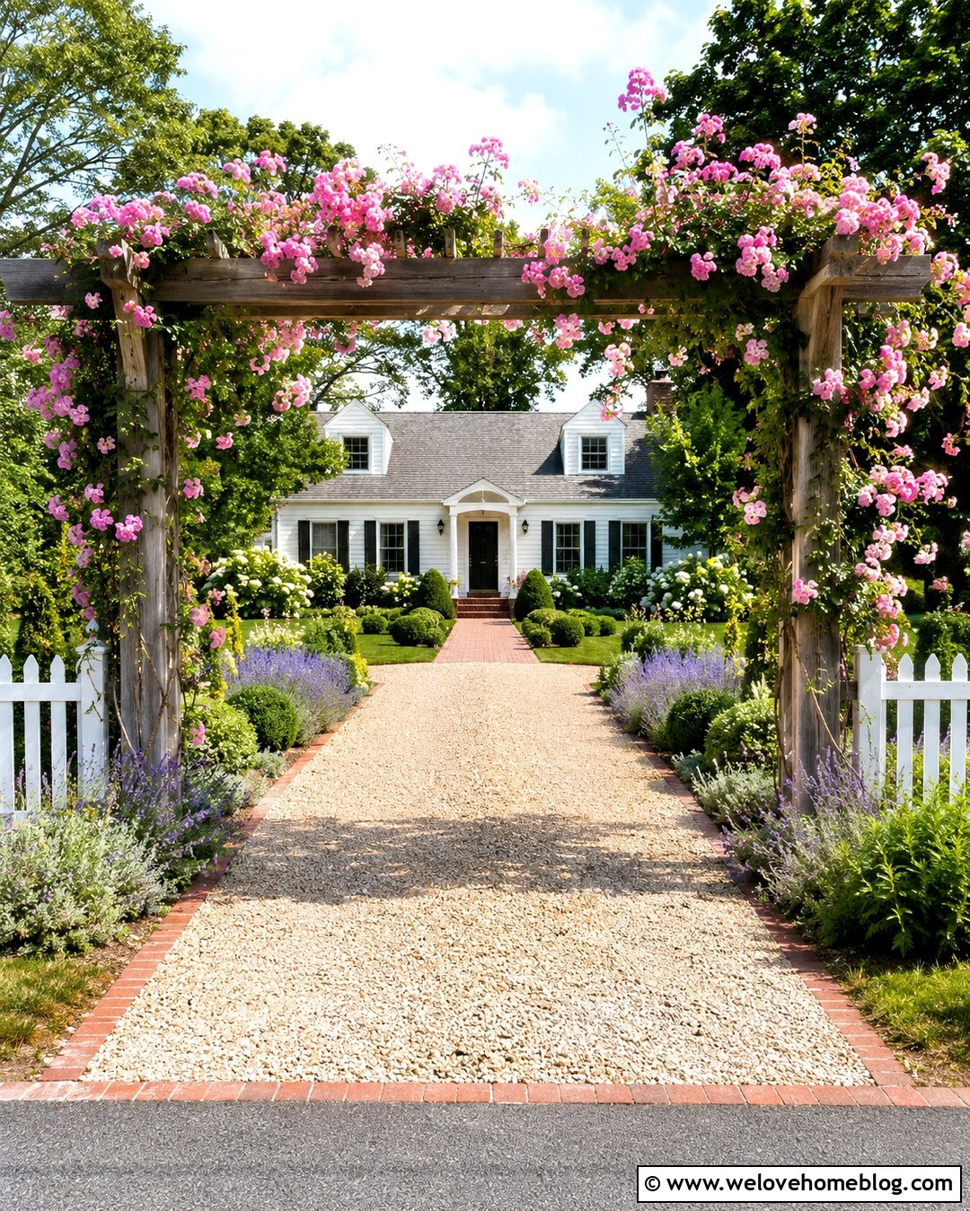 Rose Covered Driveway Trellis - 20 Driveway Trellis Ideas