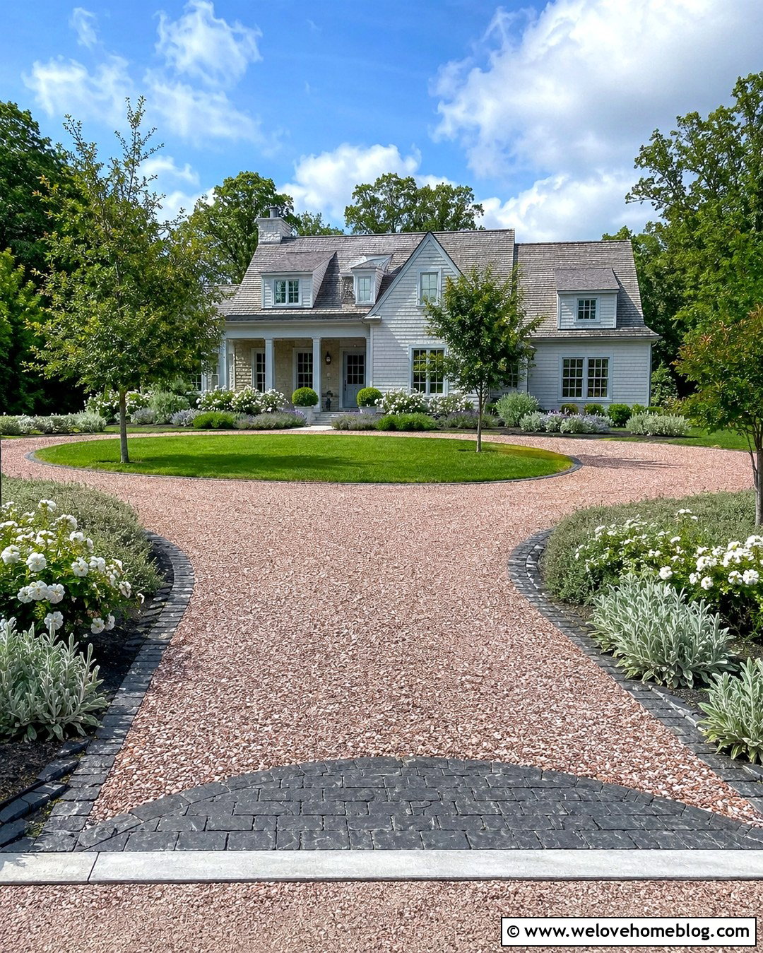 Rose Gravel Driveway With Charcoal Edging - 20 Driveway Colours Ideas
