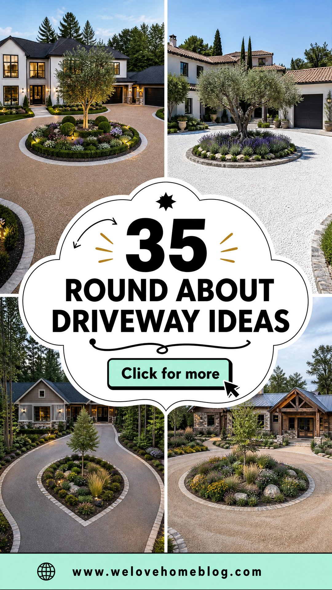 35 Round About Driveway Ideas for a Graceful Home Entrance - 35 Round About Driveway Ideas for a Graceful Home Entrance