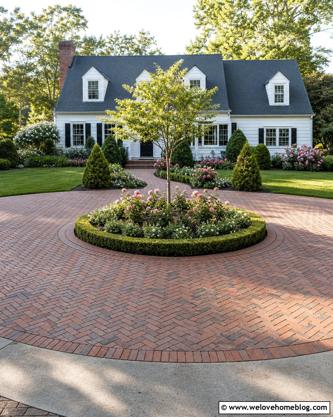 Round Brick Driveway With Rose Garden - 20 round driveway landscape ideas