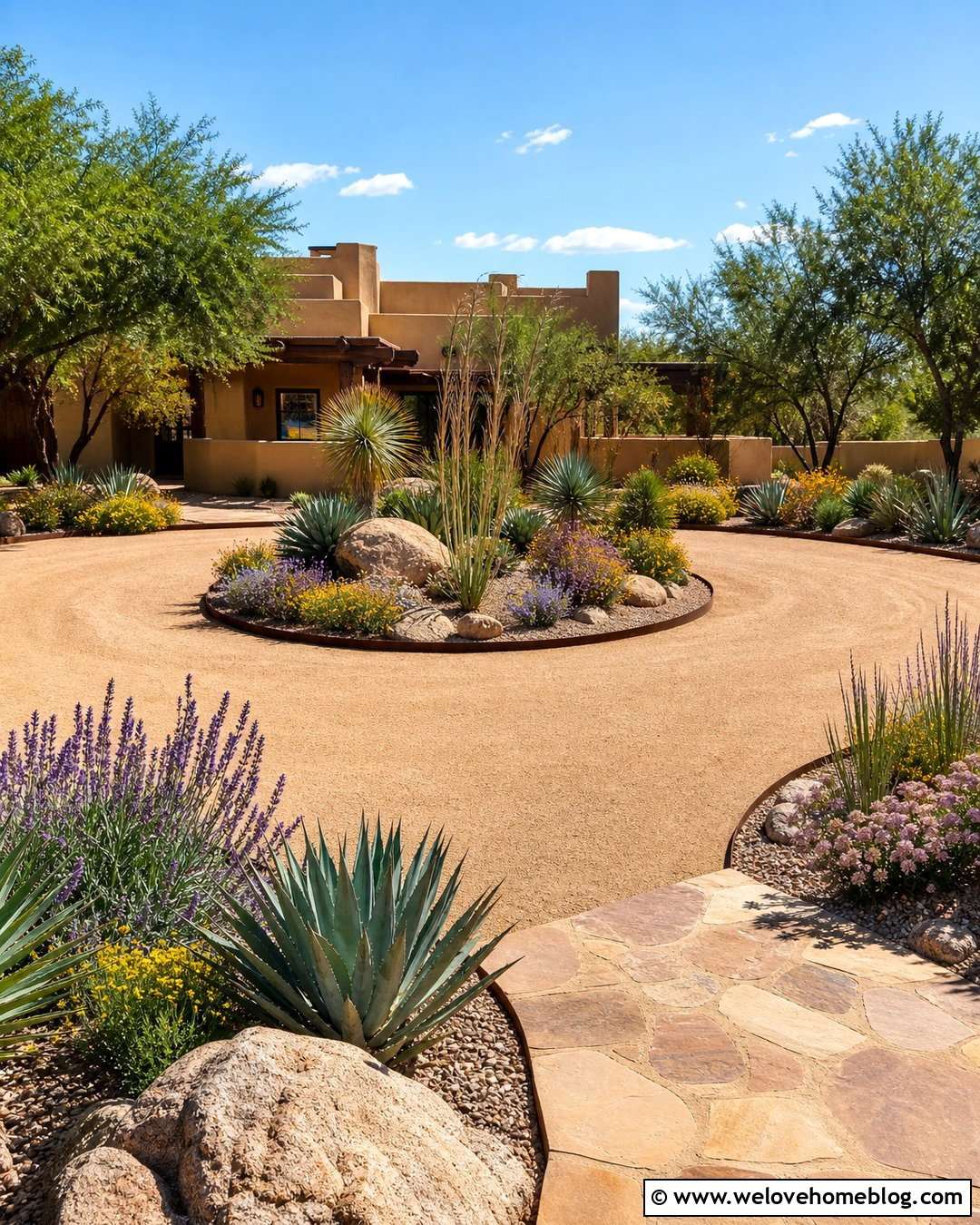 Round Driveway With Desert Landscaping - 20 round driveway landscape ideas