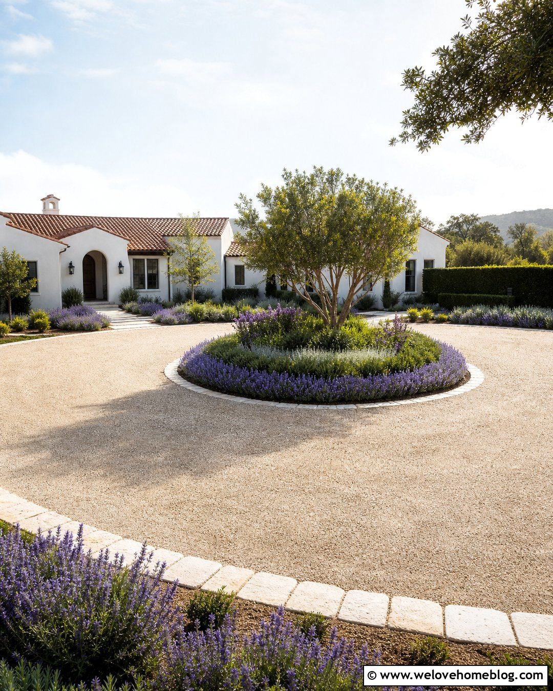 Round Driveway With Lavender Landscaping - 20 round driveway landscape ideas
