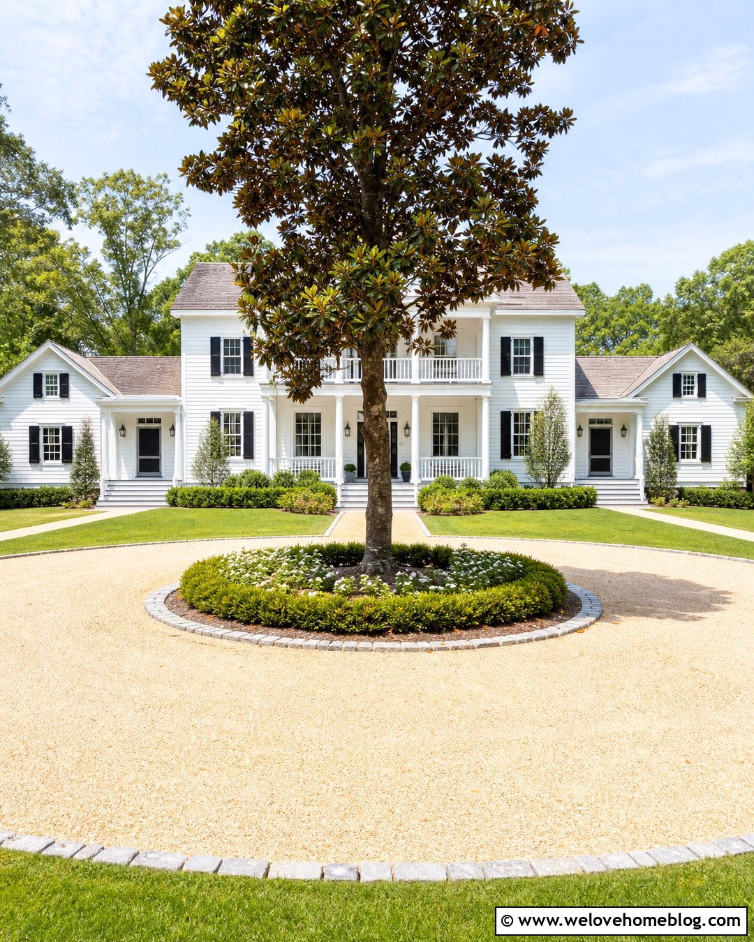 Round Gravel Driveway With Magnolia Island - 20 round driveway landscape ideas