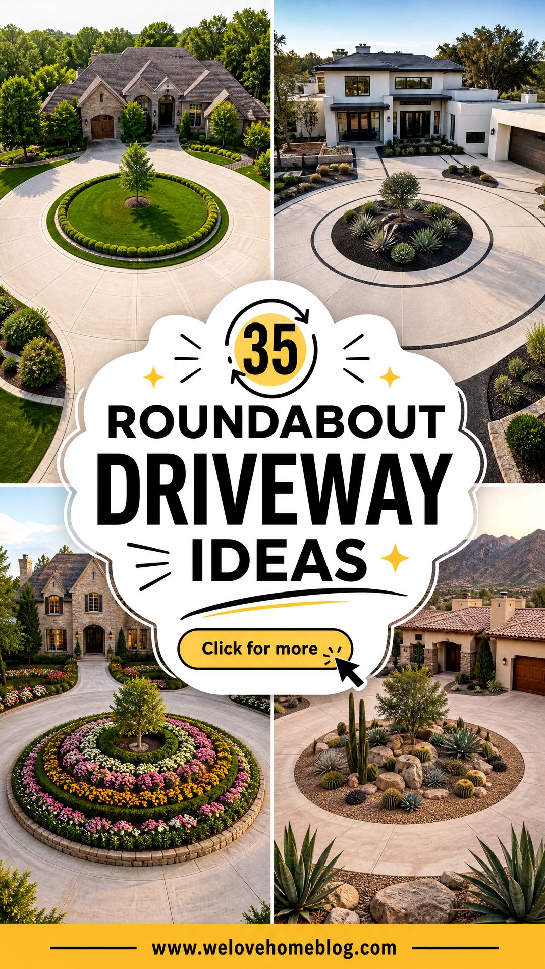 35 Roundabout Driveway Ideas for a Striking First Impression - 35 Roundabout Driveway Ideas for a Striking First Impression