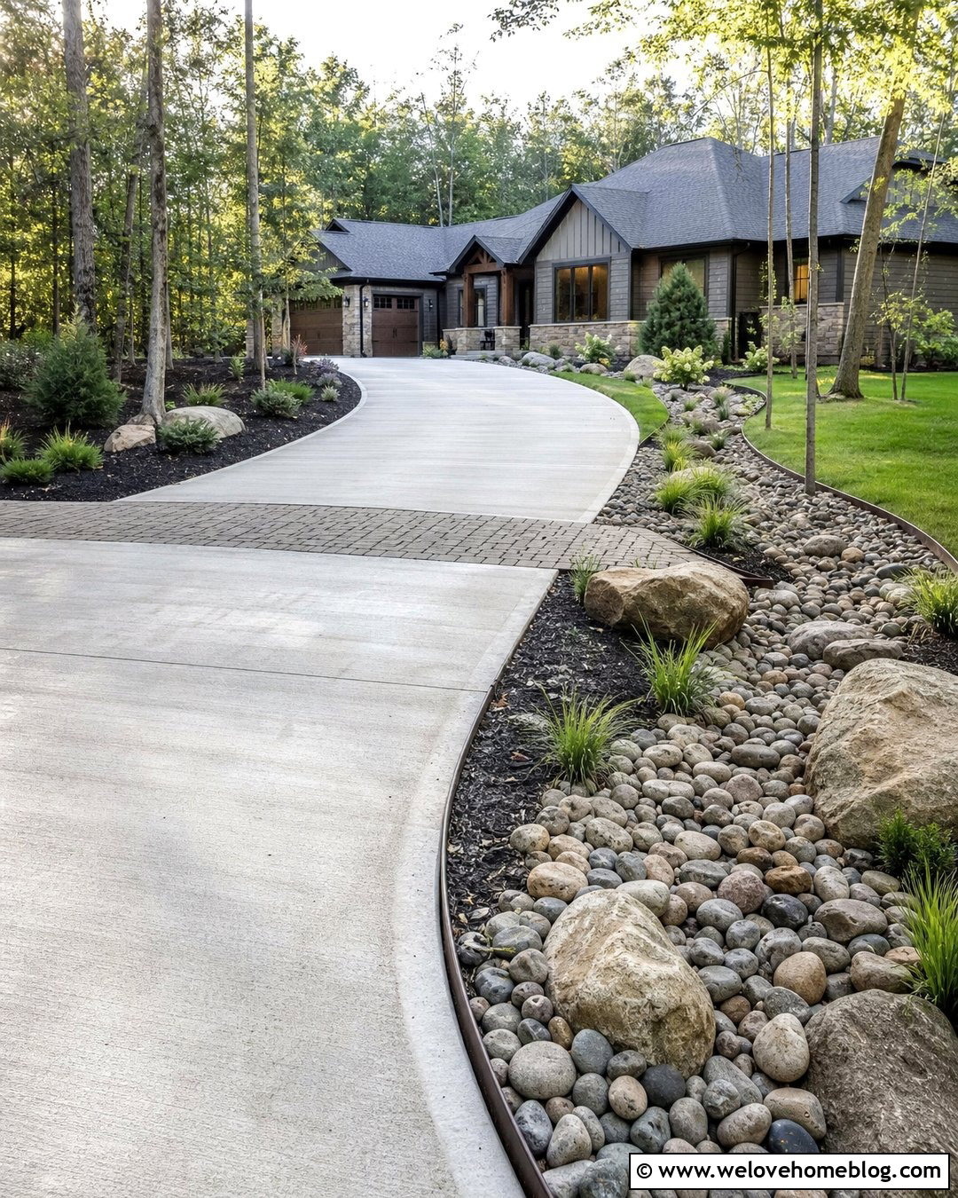 Rubber Mulch Driveway With Dry Creek Bed - 20 Rubber Mulch Driveway Ideas