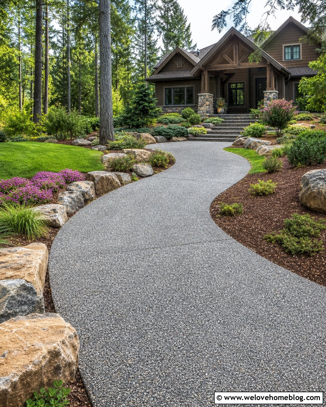 Rubber Mulch Driveway With Stone Border - 20 Rubber Mulch Driveway Ideas
