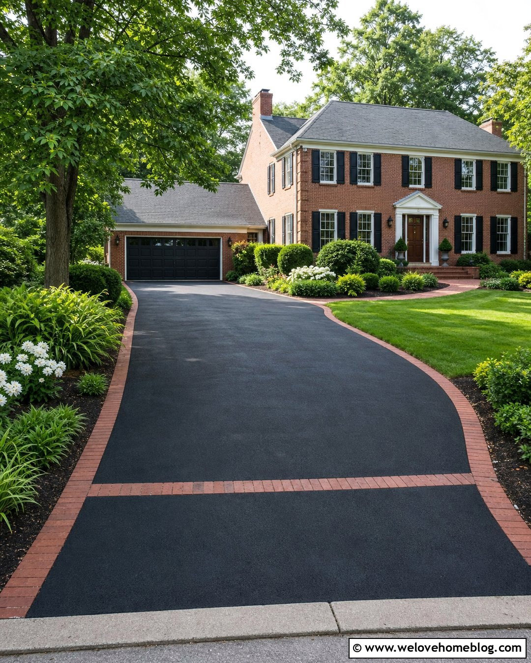 Rubberized Asphalt Driveway With Brick Border - 20 Rubber Driveway Recycled Tires Ideas