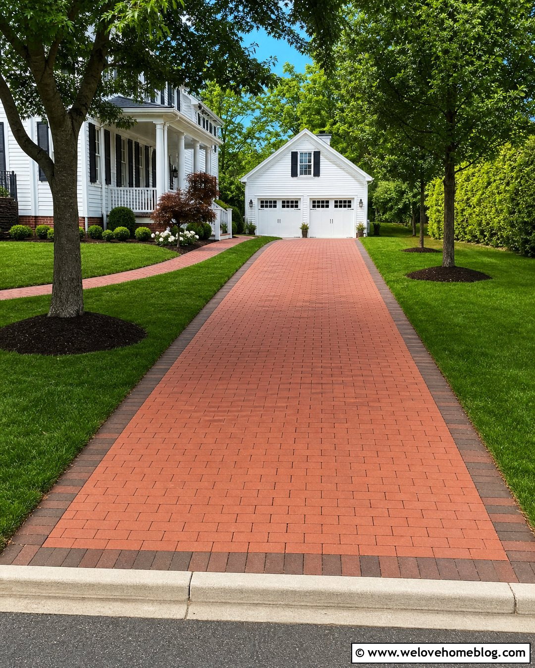 Running Bond Brick Driveway - 35 Brick Driveway Ideas
