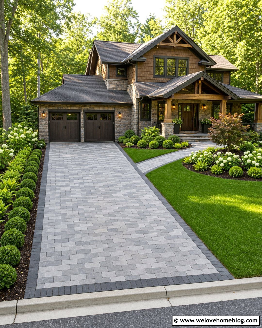 Running Bond Paver Driveway - 40 driveway paving ideas