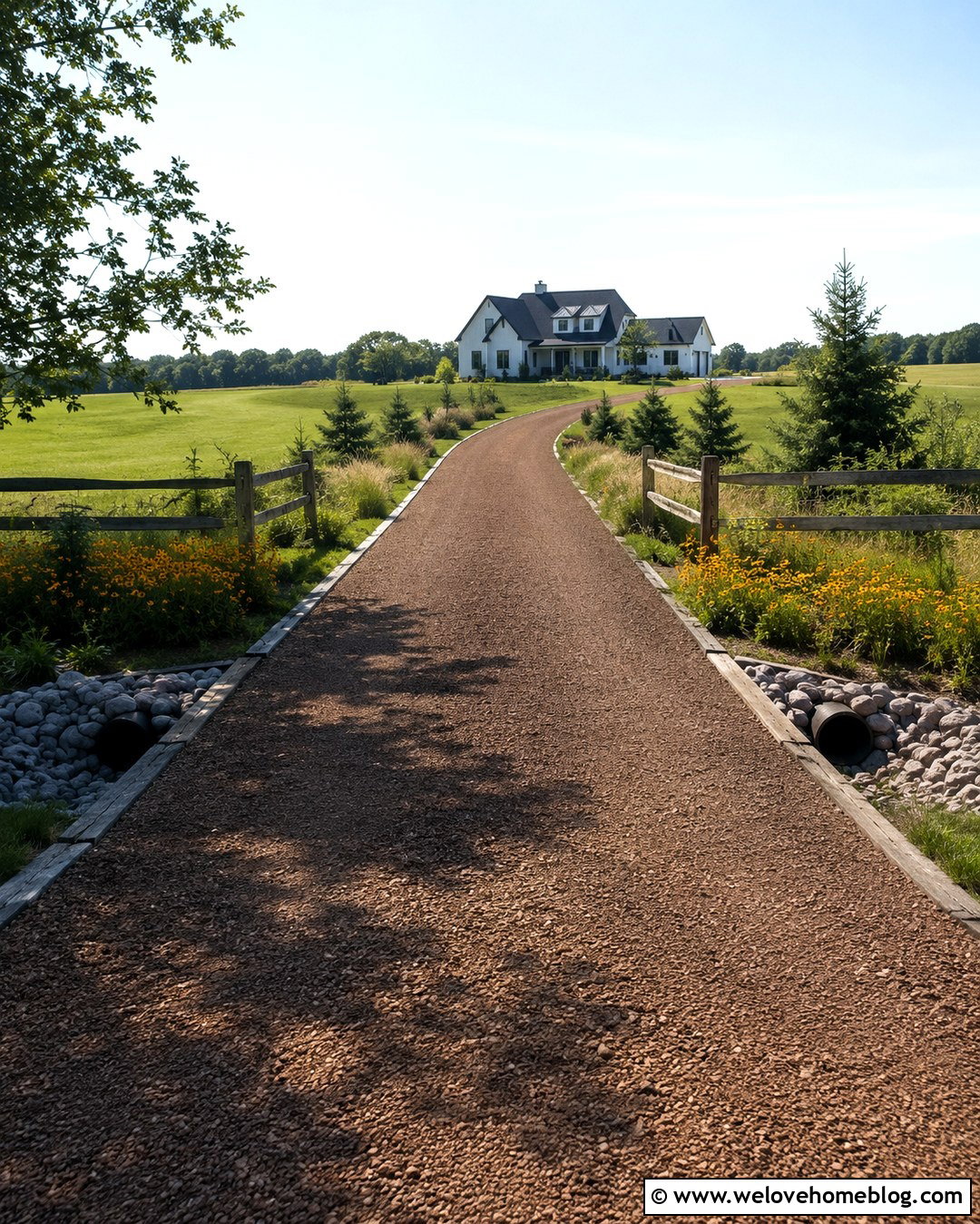 Rural Culvert Driveway With Timber Edging - 20 Culvert Driveway Ideas