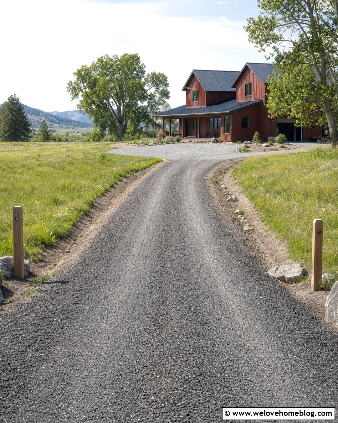 Rural Gravel Driveway With Side Ditches - 20 How To Keep Gravel In Place Driveways Ideas