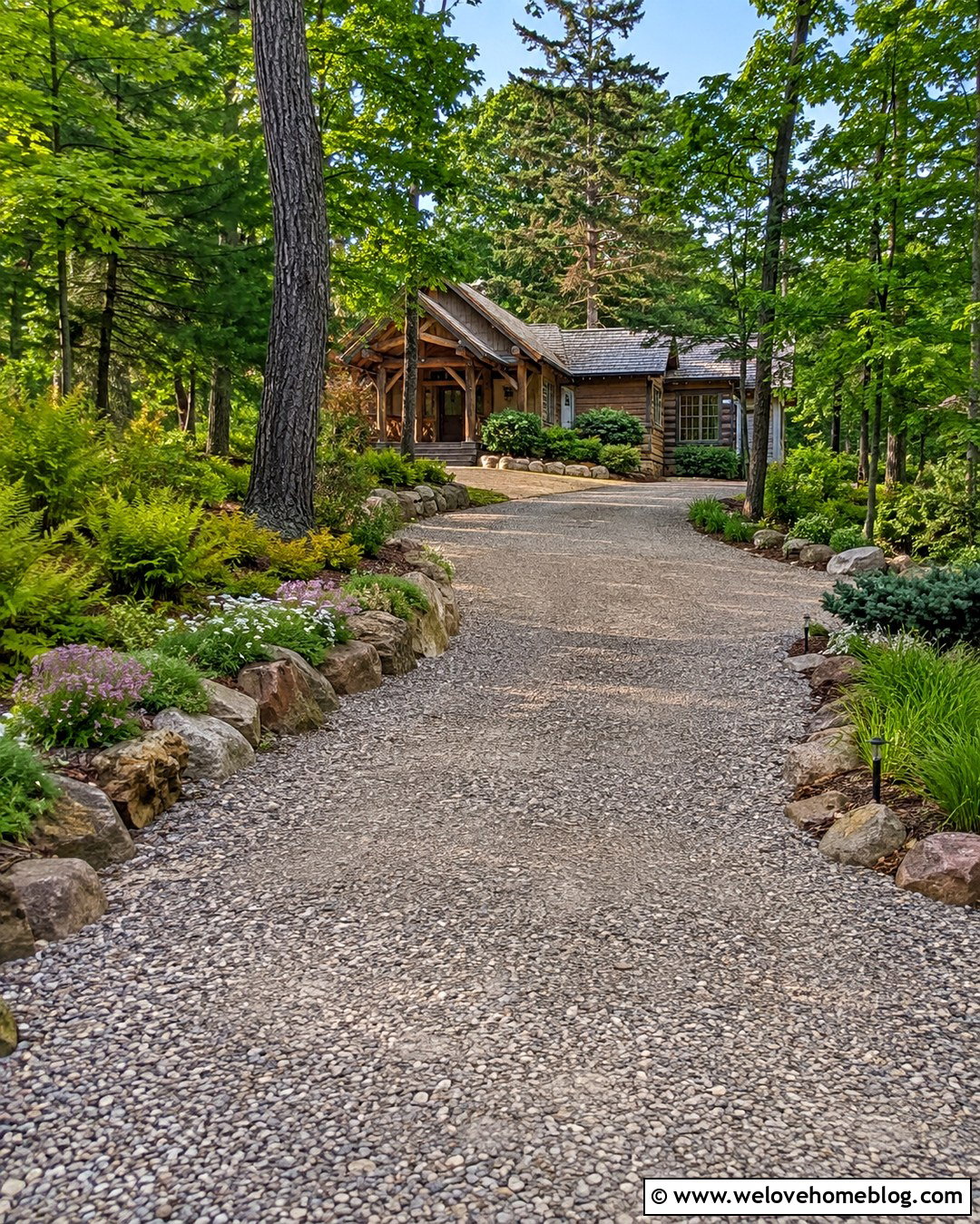 Rustic Crushed Concrete Driveway With Boulder Edging - 20 Crushed Concrete Driveway Ideas