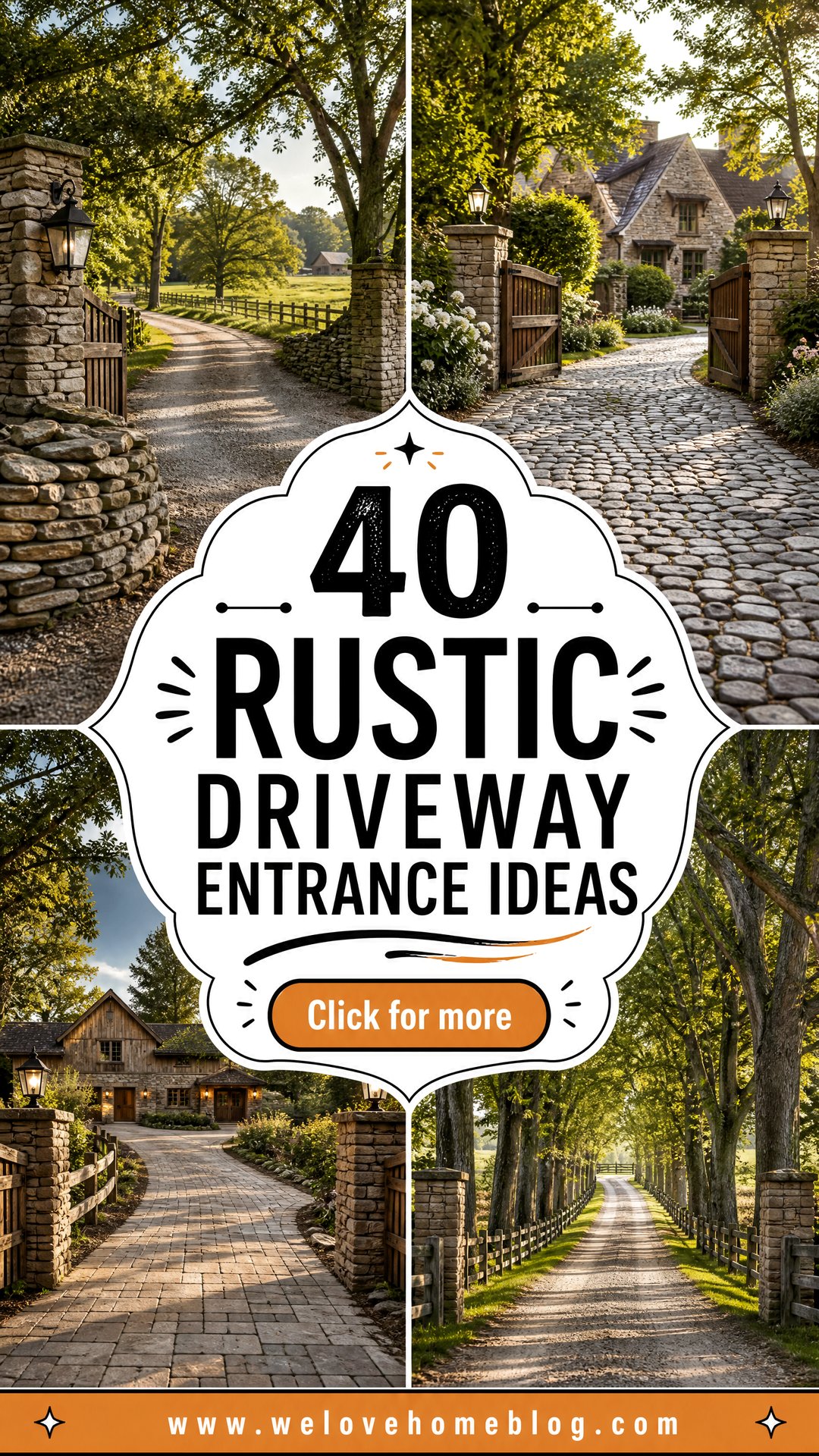 40 Rustic Driveway Entrance Ideas for Warm Country Charm - 40 Rustic Driveway Entrance Ideas for Warm Country Charm
