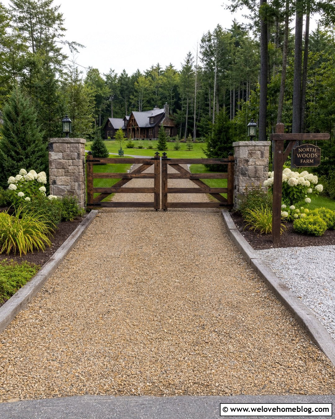 Rustic Driveway Sign With Timber Gate - 20 Rustic Driveway Signs Ideas