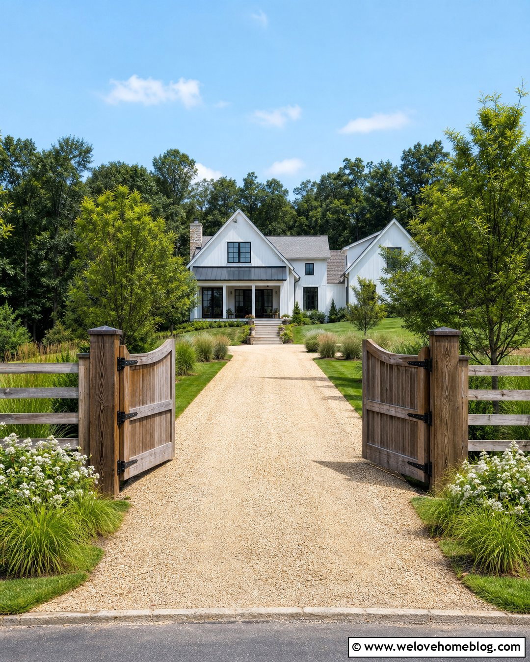 40 Rustic Driveway Entrance Ideas for Warm Country Charm