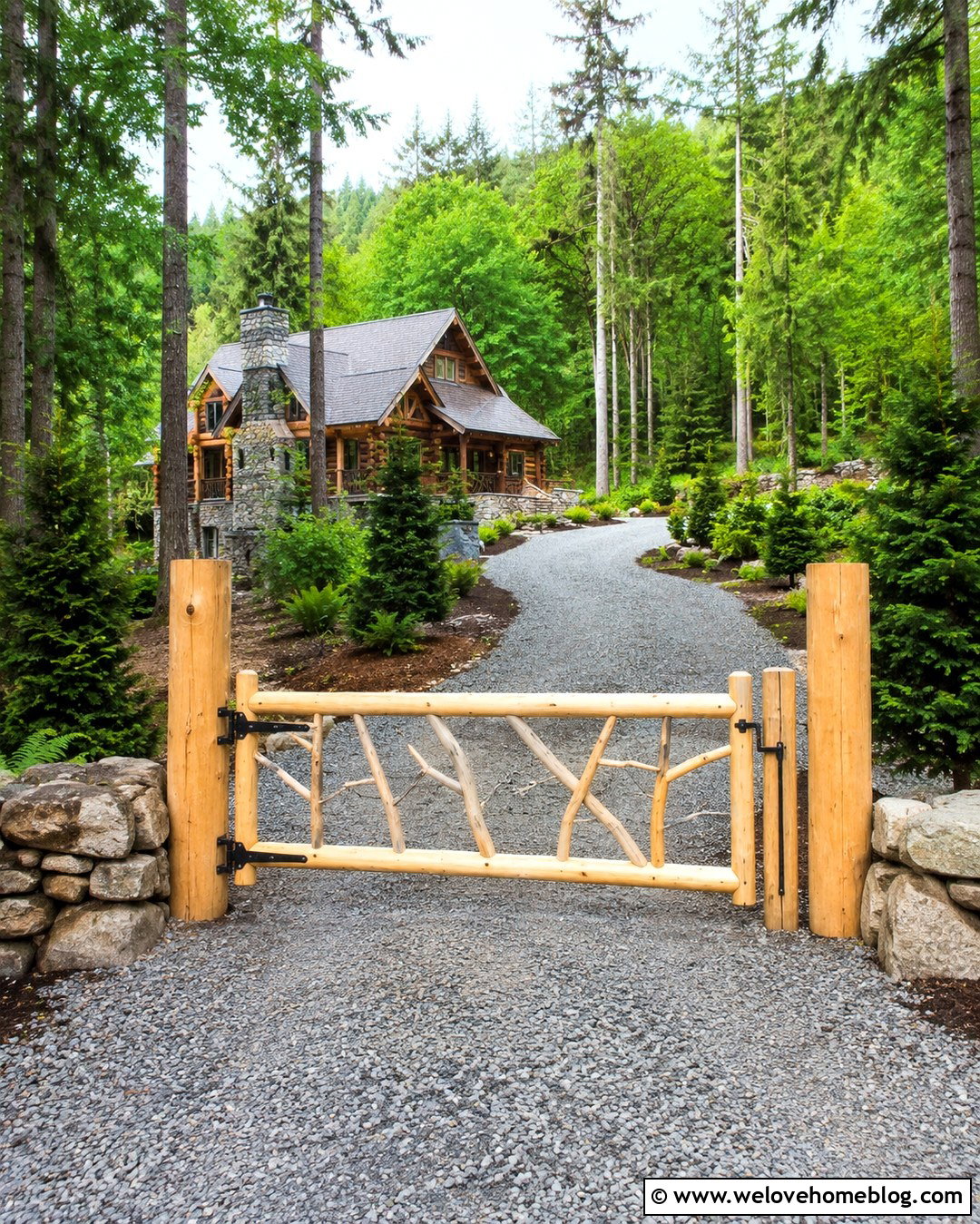 Rustic Log Driveway Gate For A Cabin - 20 rustic driveway gate ideas