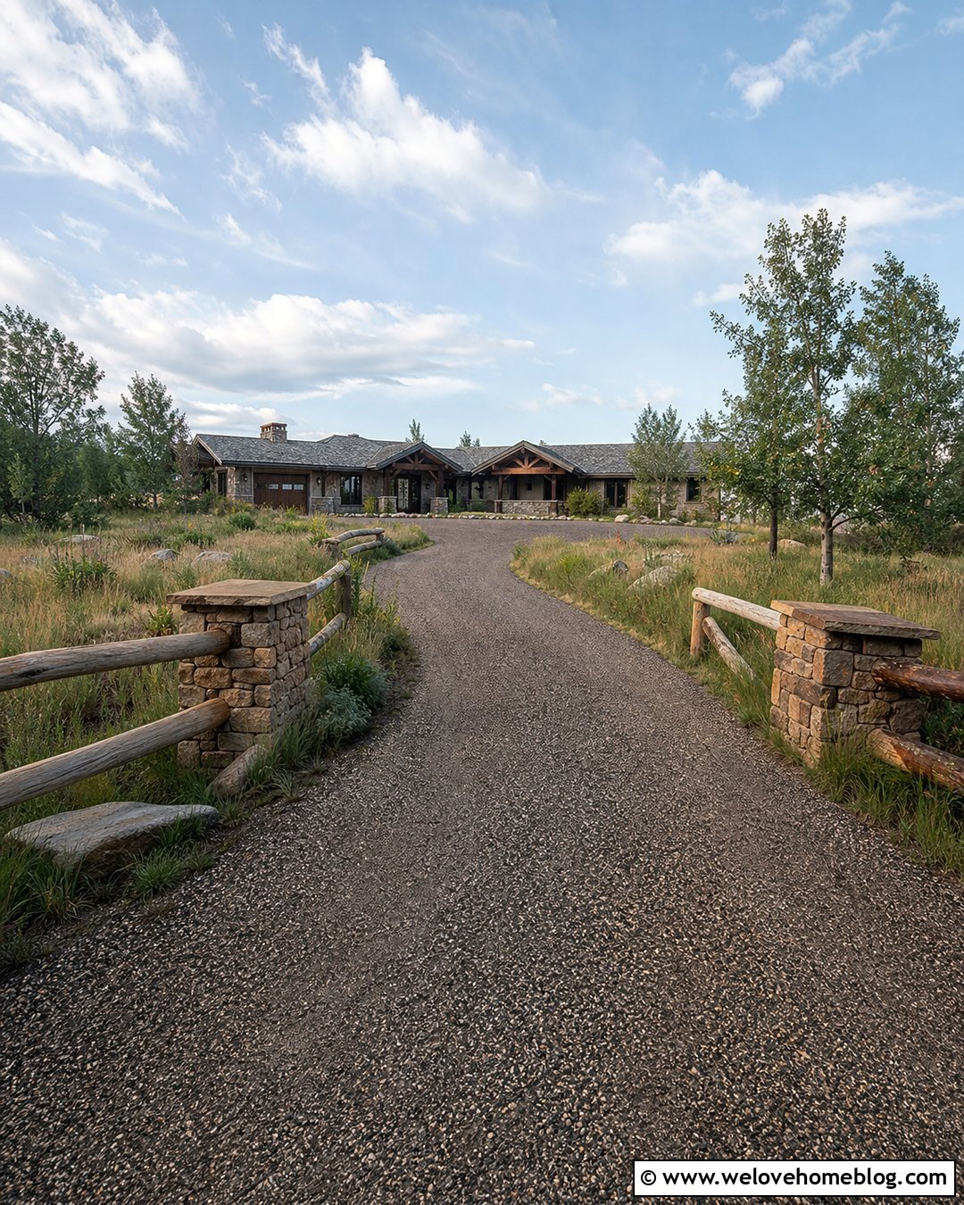 Rustic Ranch Crushed Asphalt Driveway - 25 Crushed Asphalt Driveway Ideas