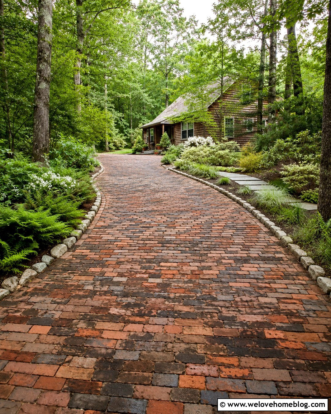 Rustic Reclaimed Brick Driveway - 20 Reclaimed Brick Driveway Ideas