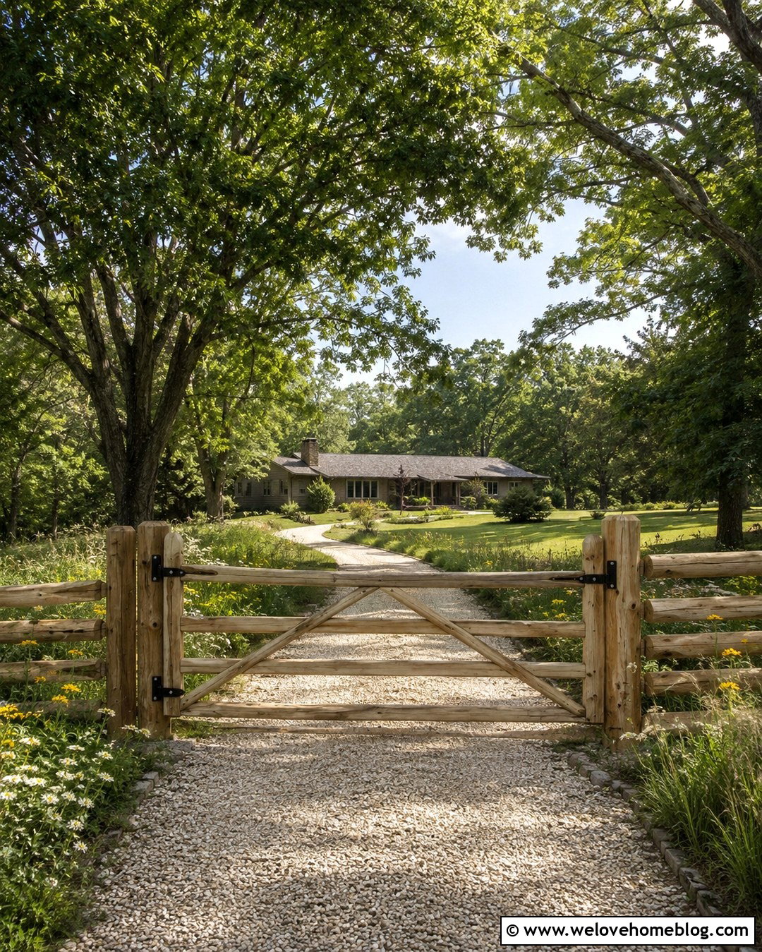 20 Rustic Driveway Gate Ideas for a Warm Country Welcome