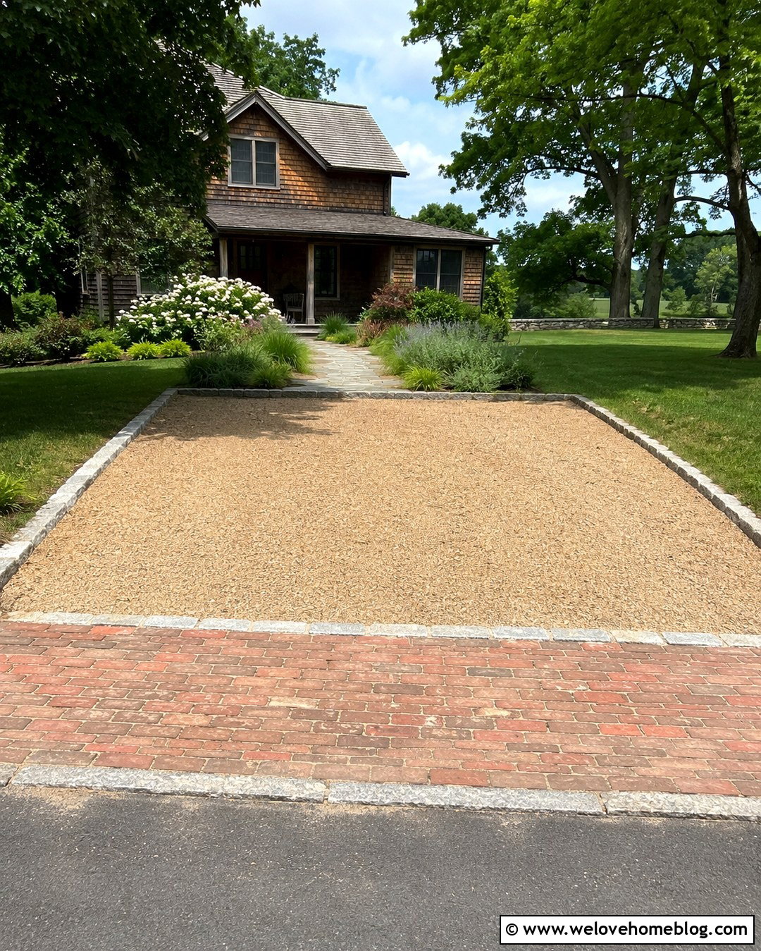 Rustic Square Driveway With Crushed Stone - 20 Square Driveway Ideas
