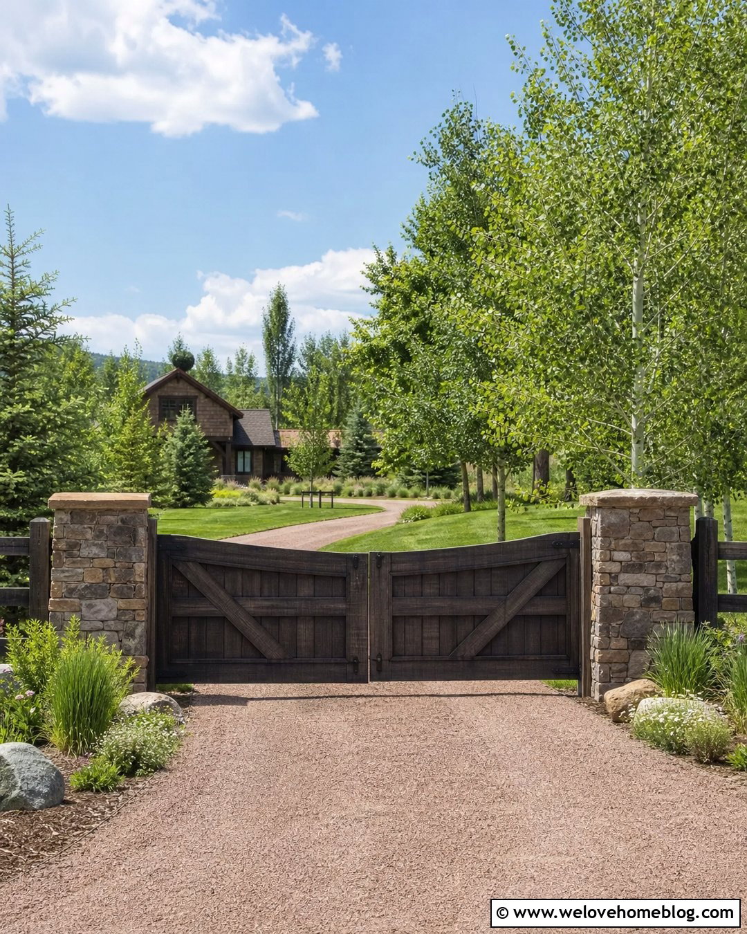 Rustic Timber Privacy Gate - 30 privacy gates driveway entrance ideas
