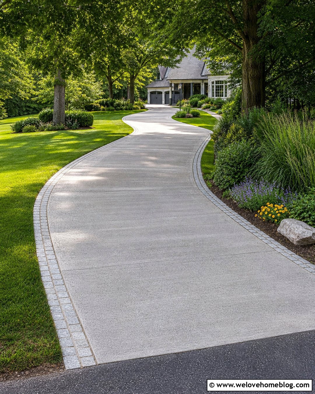 S Curve Concrete Driveway - 20 curved concrete driveway ideas