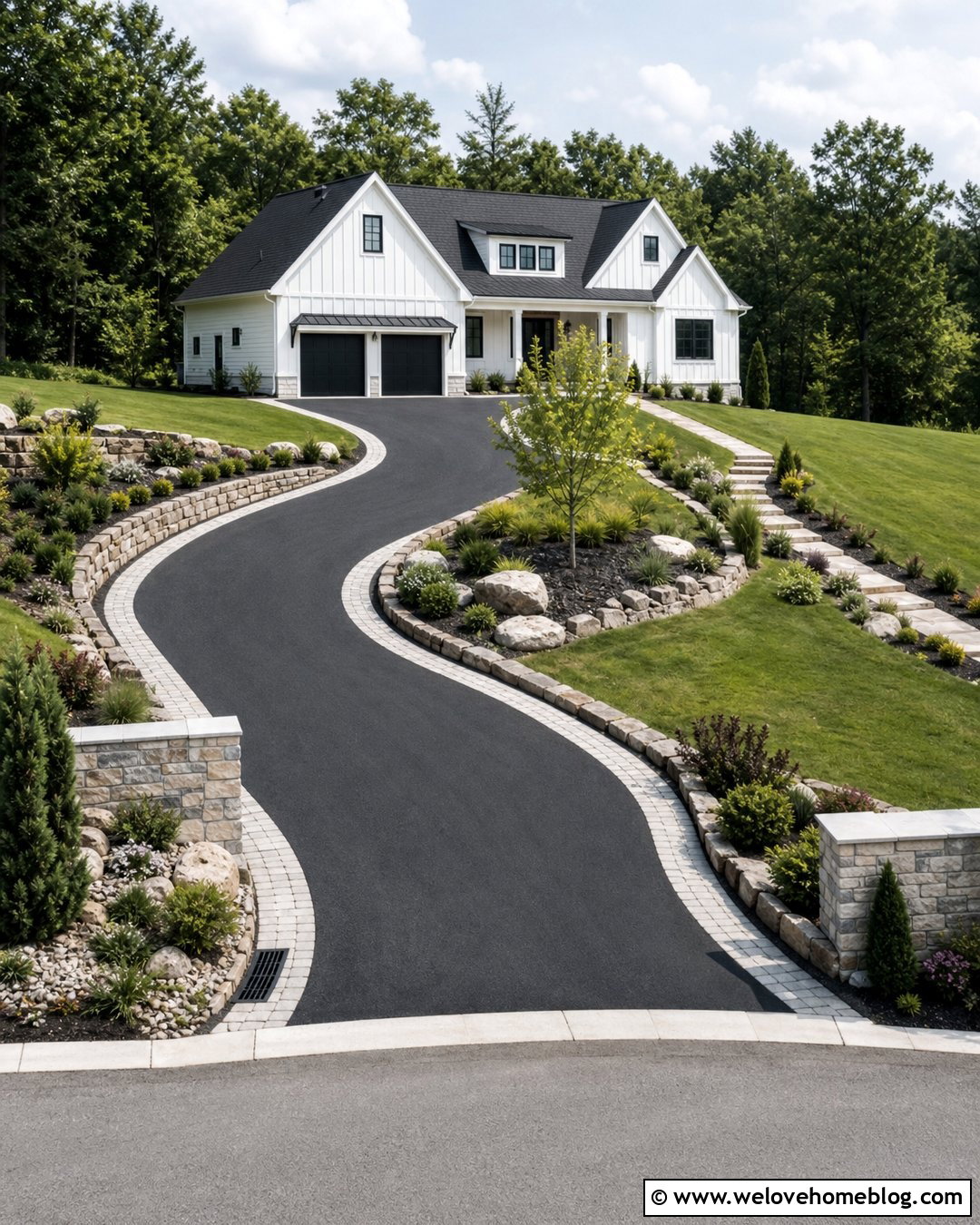 S Curve Steep Driveway - 35 Steep Driveway Ideas