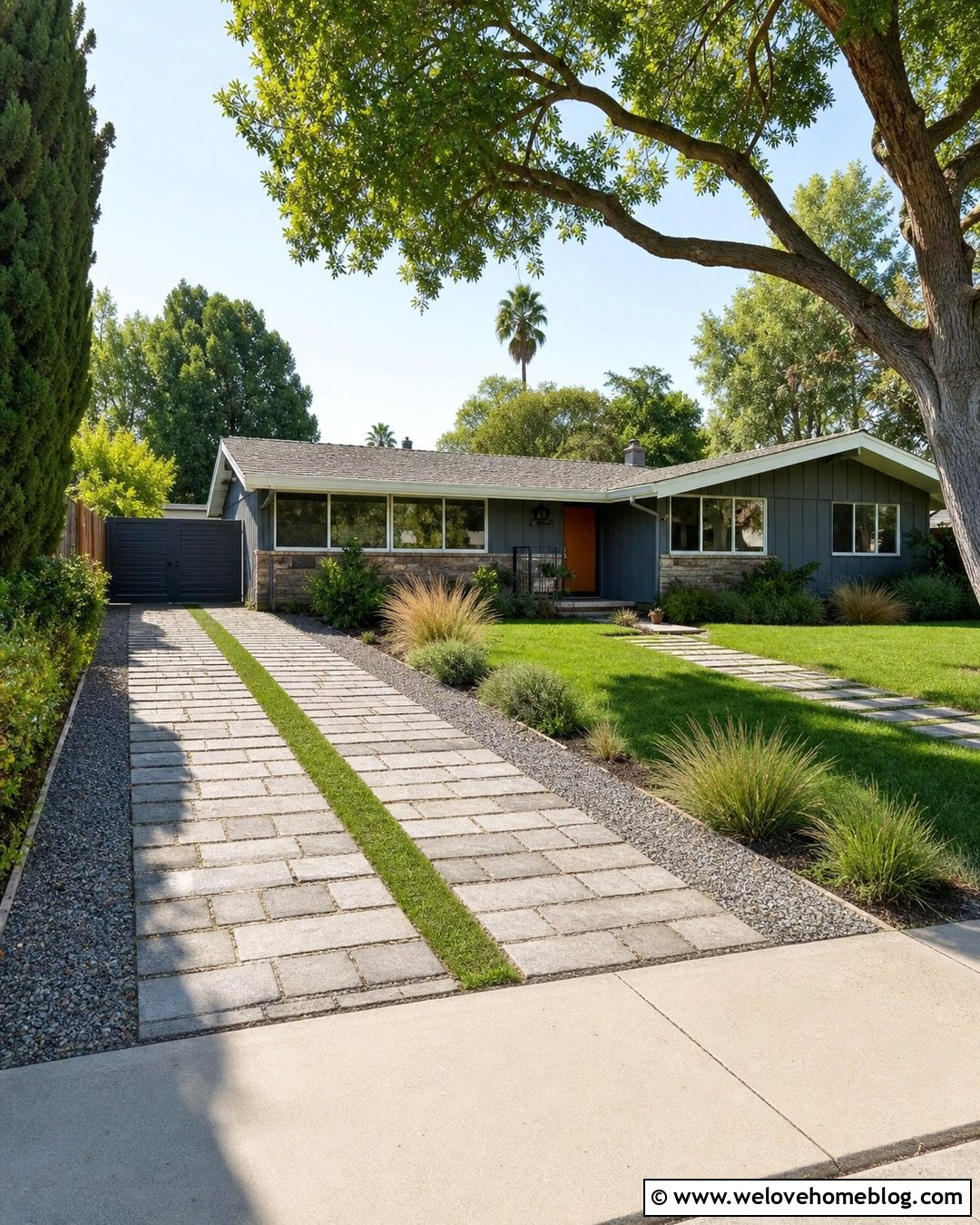 Salvaged Paver Driveway With Grass Joints - 20 Driveway Alternatives Cheap Ideas