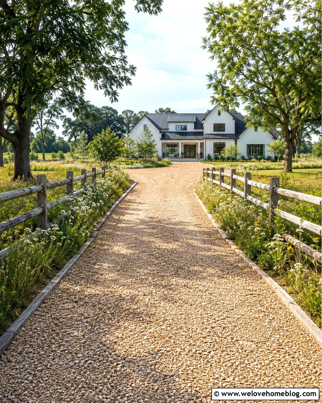 Sand And Gravel Driveway With Timber Edging - 20 Sand Driveway Ideas