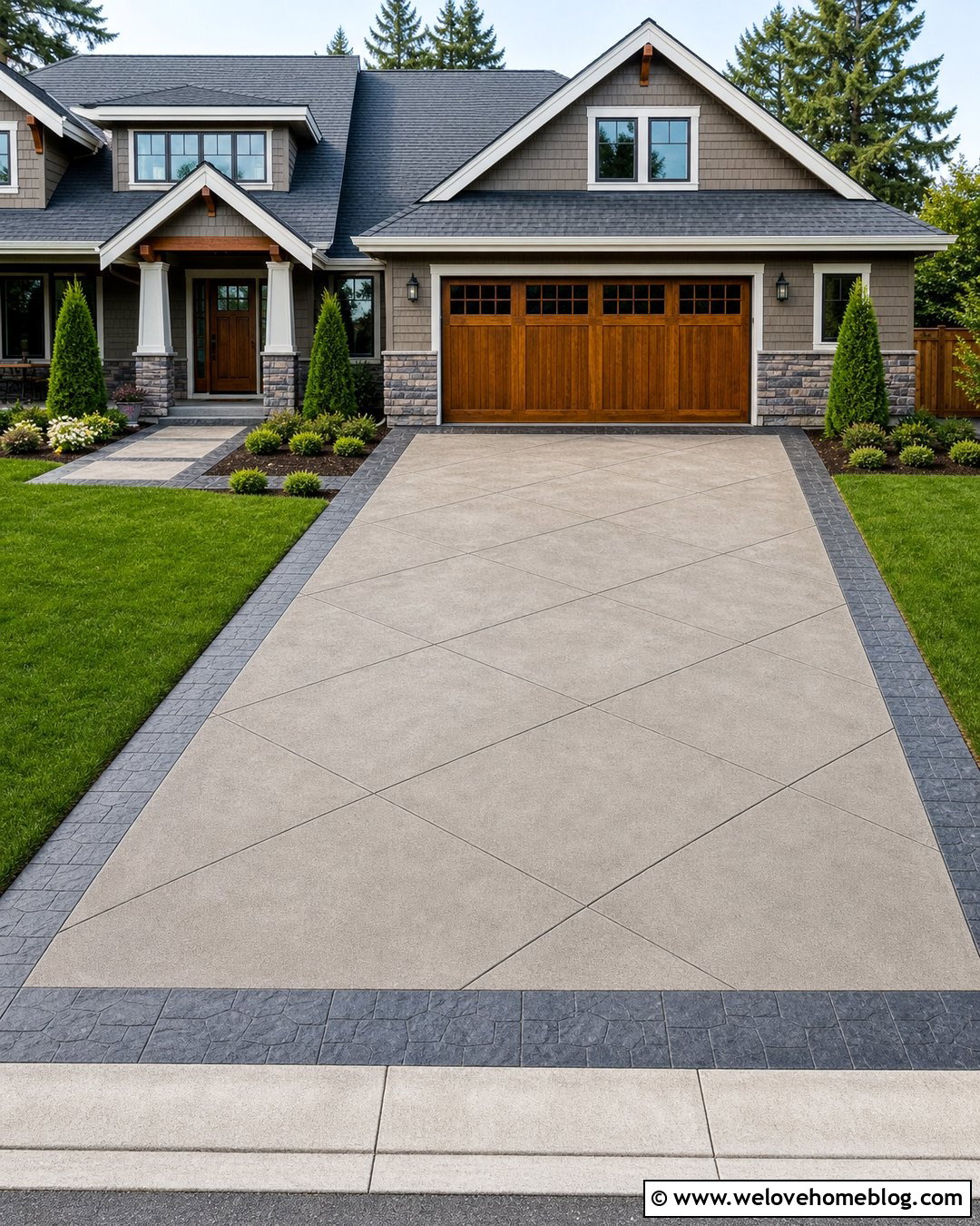 Sand Finish Concrete Driveway With Diamond Saw Cuts - 20 Sand Finish Concrete Driveway Ideas
