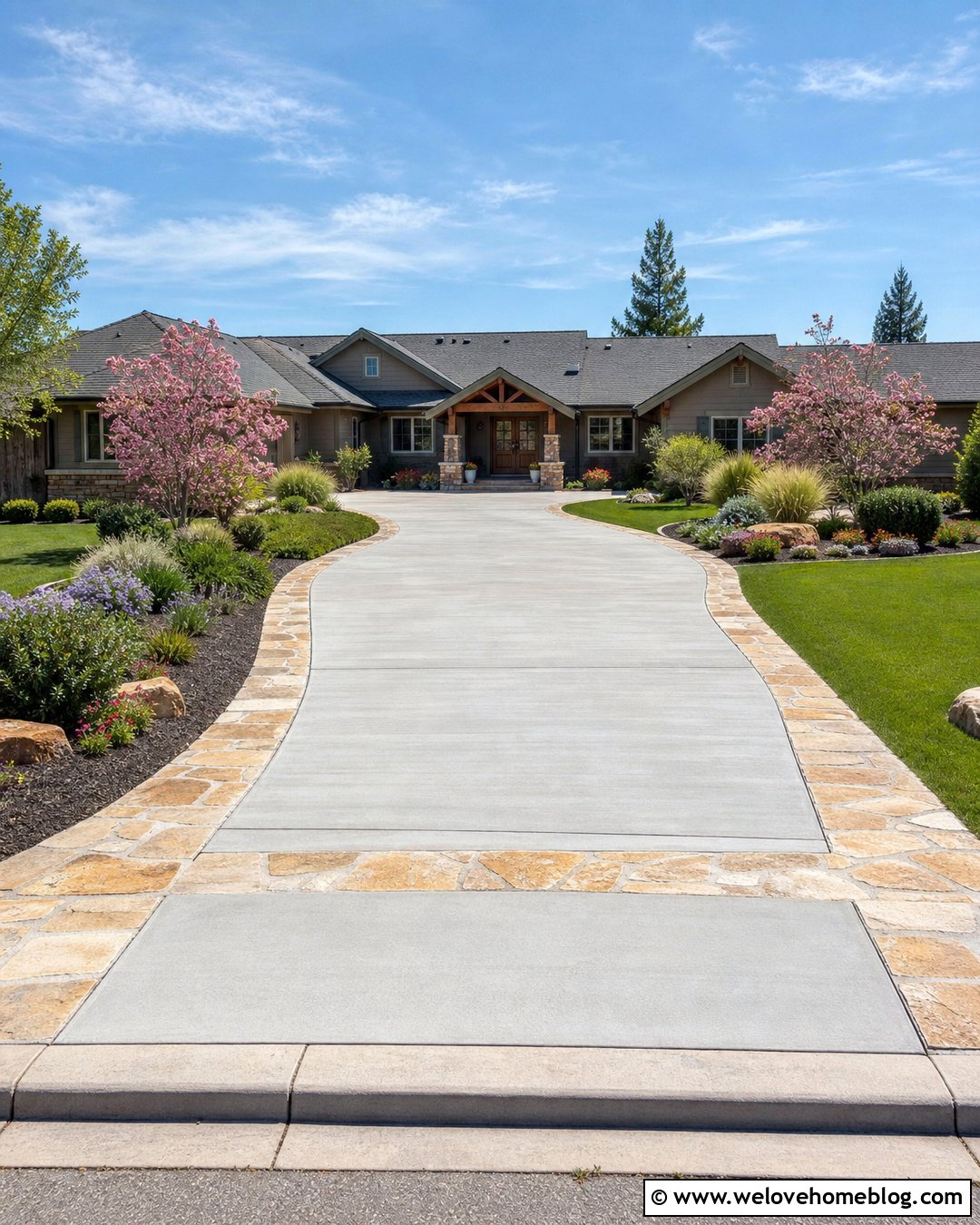 20 Stone Driveway Border Ideas for a Polished Home Entrance