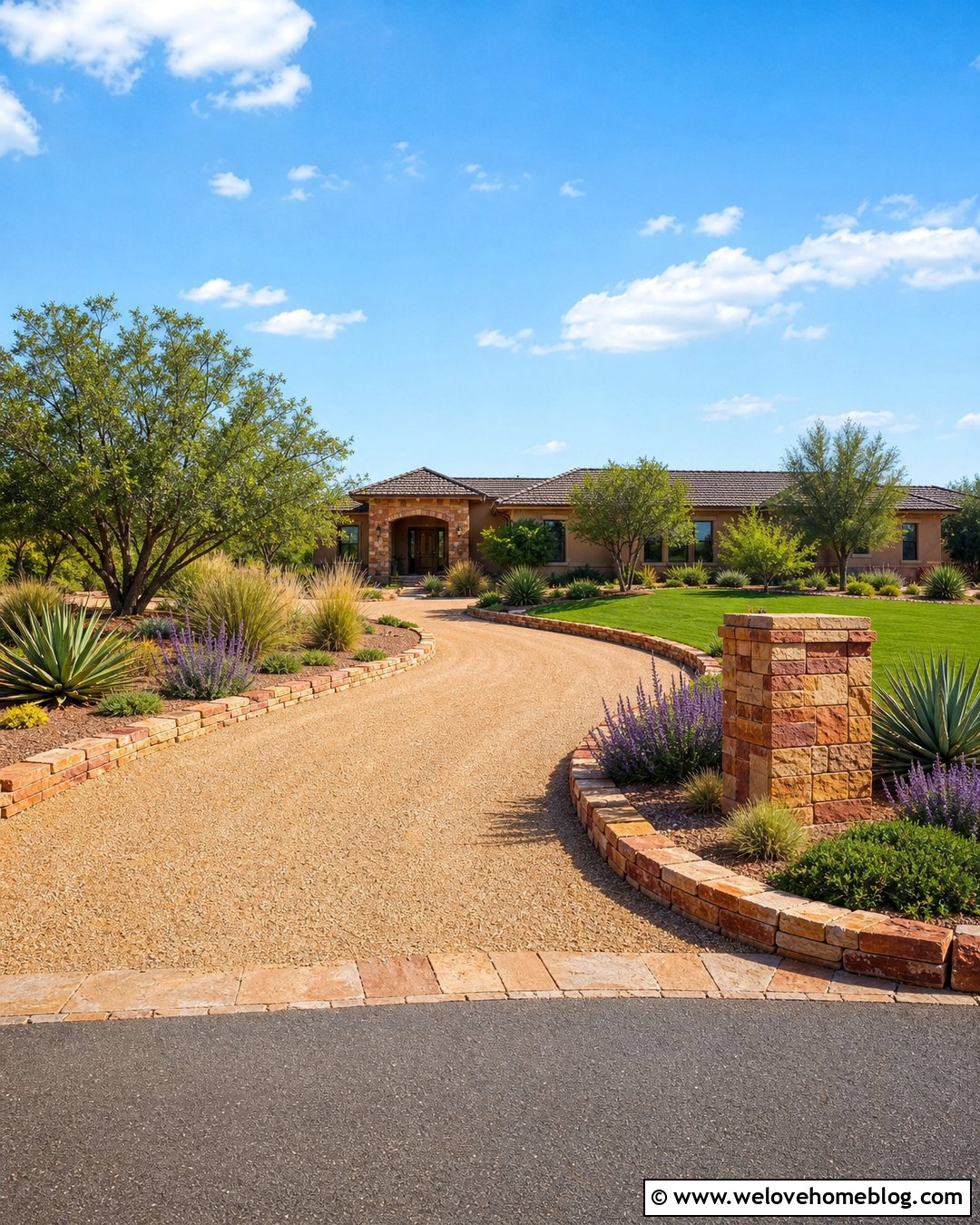 Sandstone Driveway Edging - 25 Rock Driveway Edging Ideas