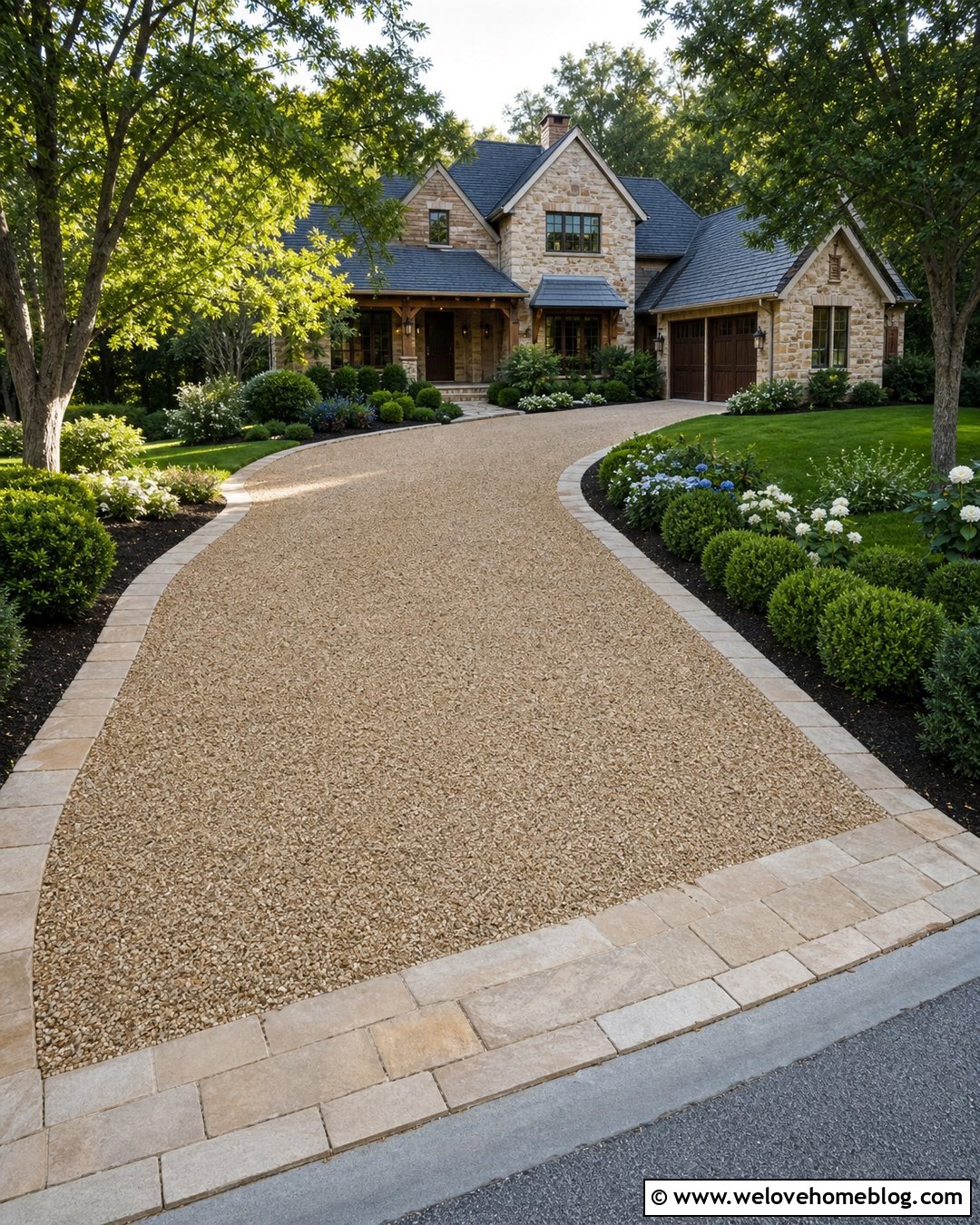 Sandstone Gravel Driveway With Sandstone Paver Border - 20 sandstone gravel driveway ideas
