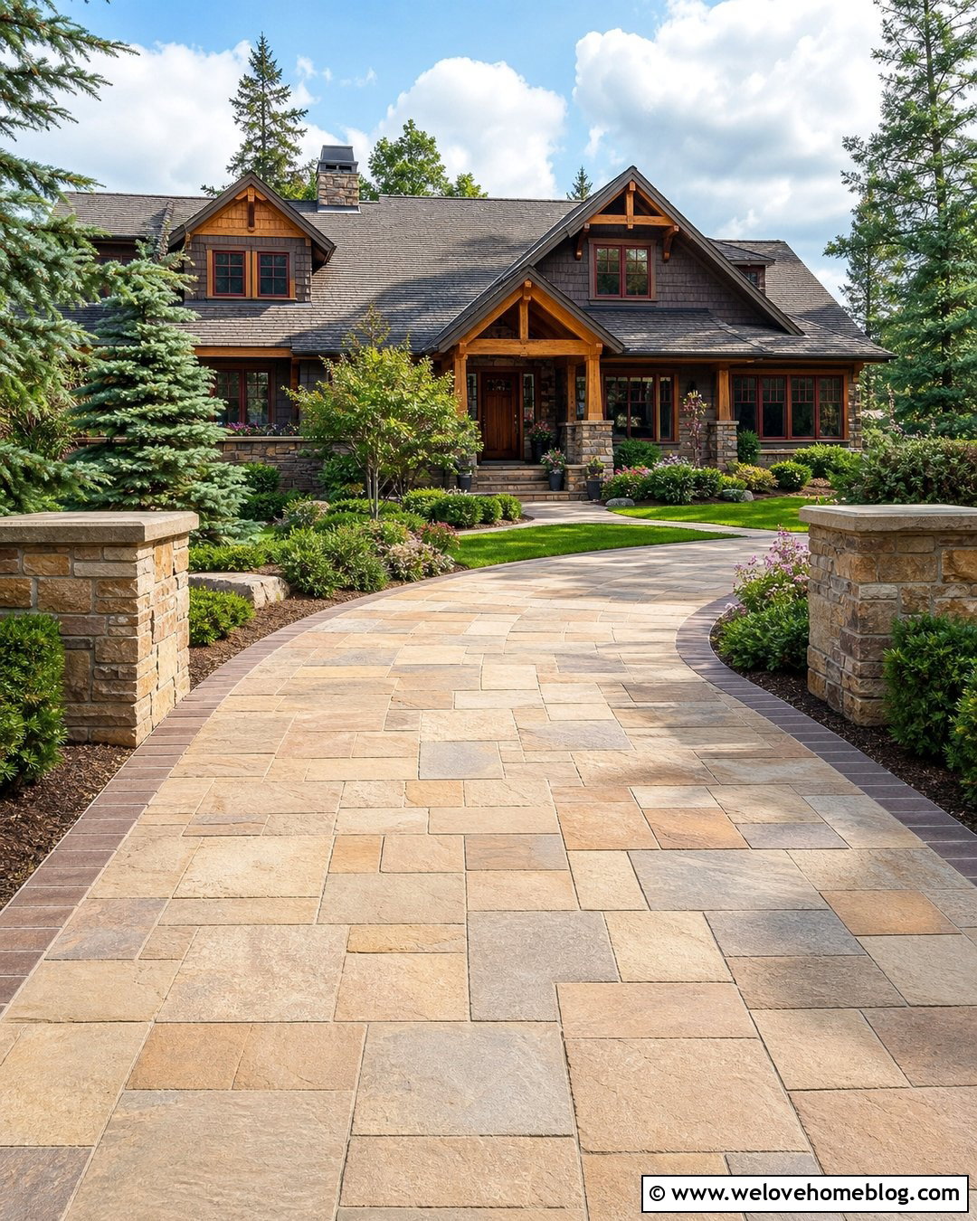 Sandstone Luxury Driveway - 45 Luxury Driveway Ideas