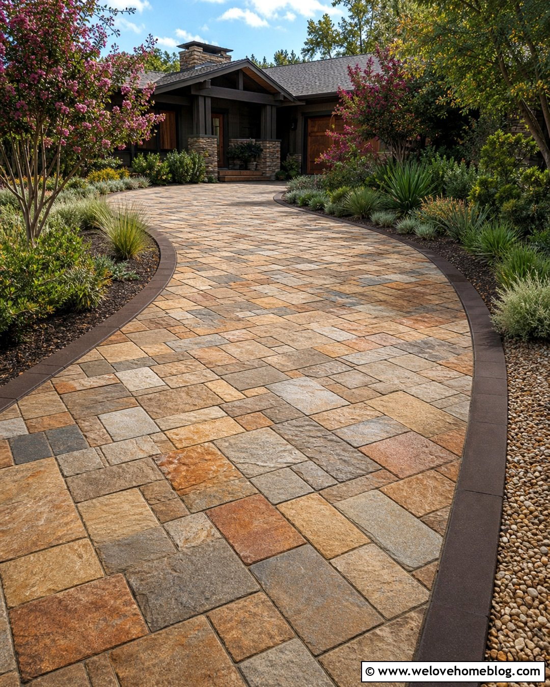 Sandstone Paver Driveway - 40 driveway pavers ideas
