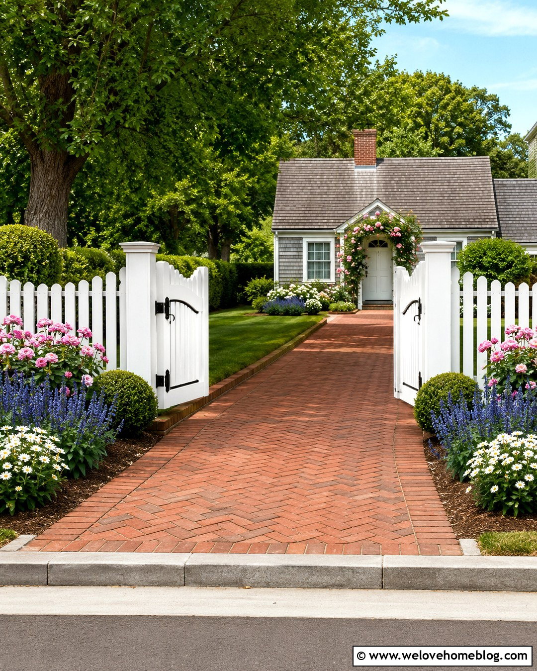 Scalloped Picket Fence Driveway Gate - 20 Picket Fence Driveway Gate Ideas