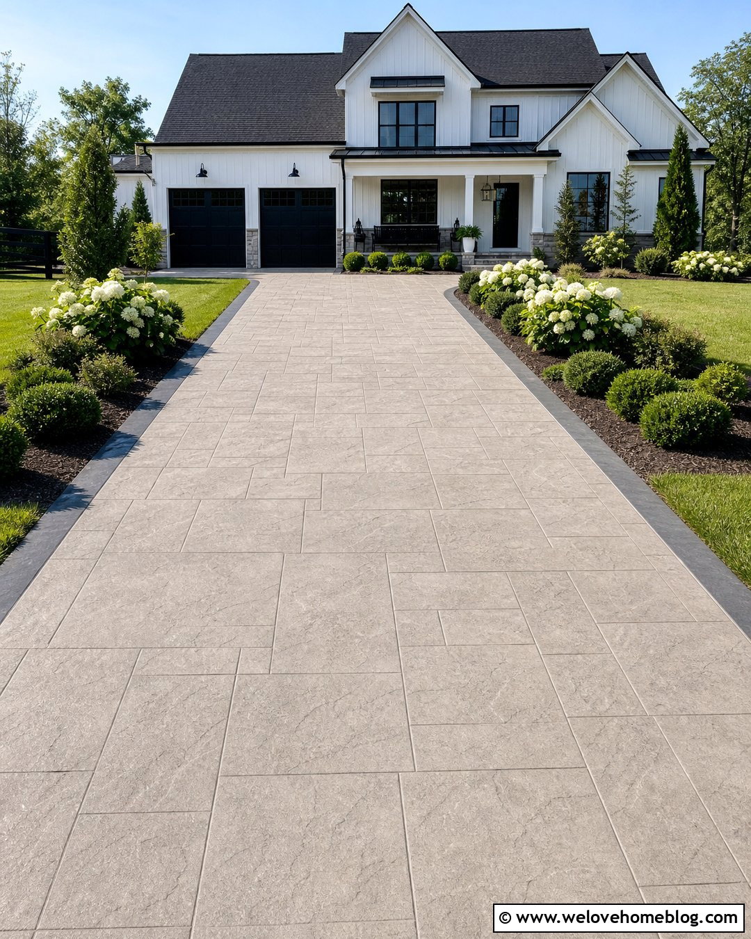 Seamless Slate Concrete Overlay Driveway - 20 concrete overlay driveway ideas