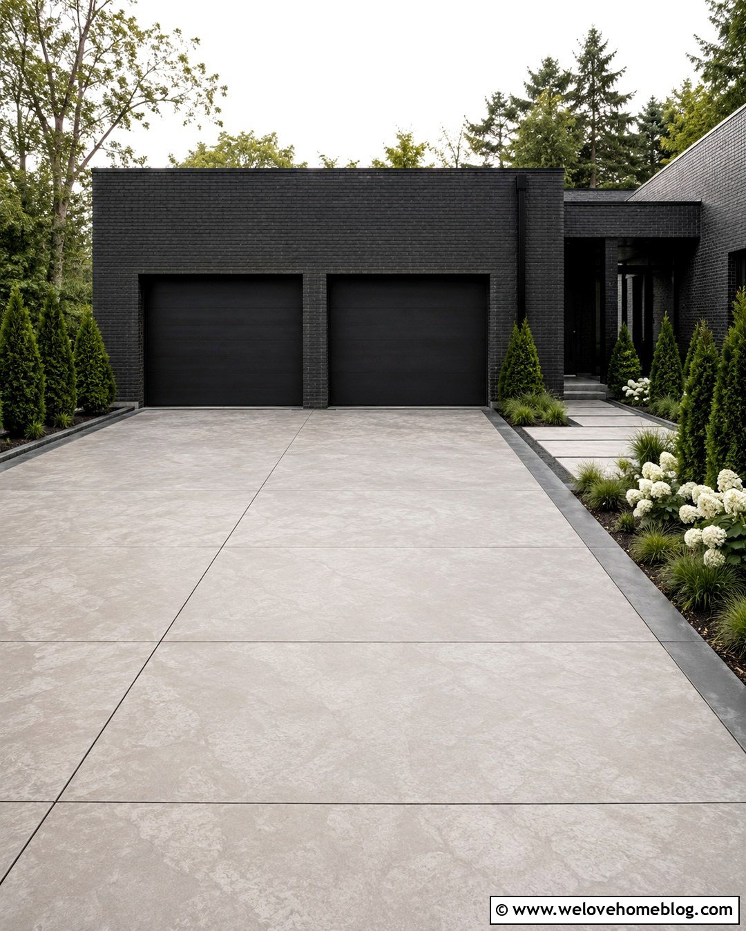 Seamless Slate Stamped Concrete Driveway - 20 modern stamped concrete driveway ideas