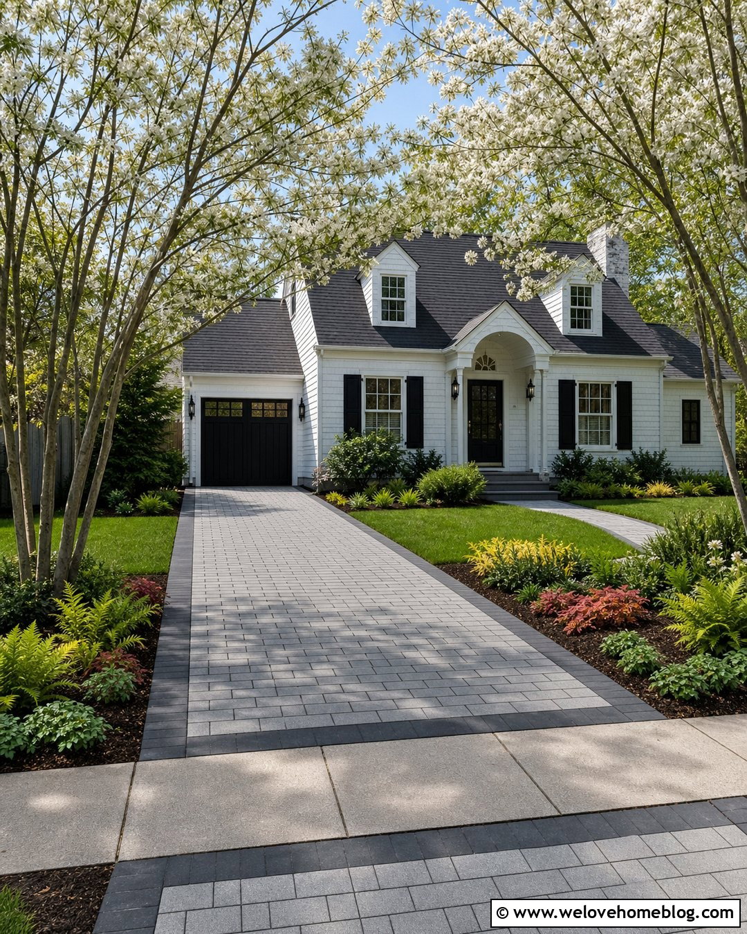 Serviceberry Tree Canopy Paver Driveway - 20 Tree Canopy Driveway Ideas
