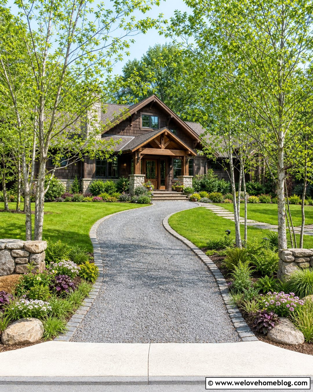 Serviceberry Trees Beside A Gravel Driveway - 30 driveway trees ideas