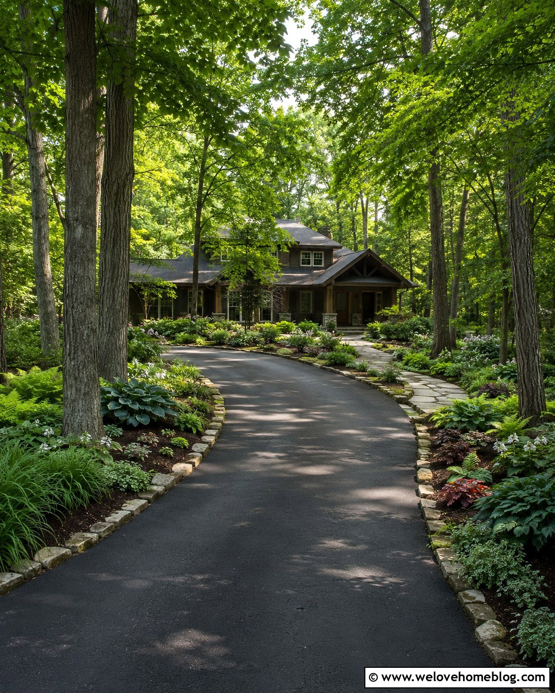 Shade Garden Beside Tree Lined Driveway - 20 Garden Beside Driveway Ideas