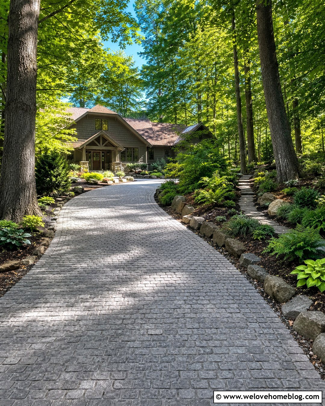 Shaded Driveway With Woodland Planting - 20 landscape by driveway ideas