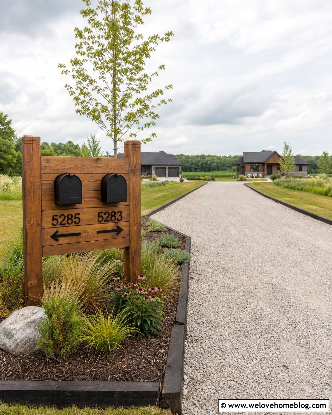 Shared Driveway Address Sign With Mailboxes - 20 Shared Driveway Address Sign Ideas
