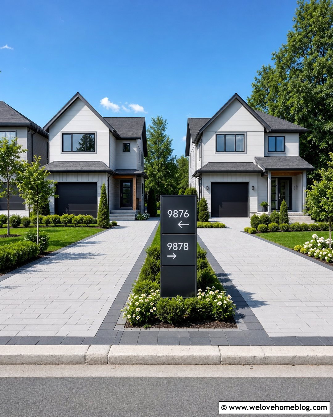 Shared Driveway Address Sign With Separate Panels - 20 Shared Driveway Address Sign Ideas