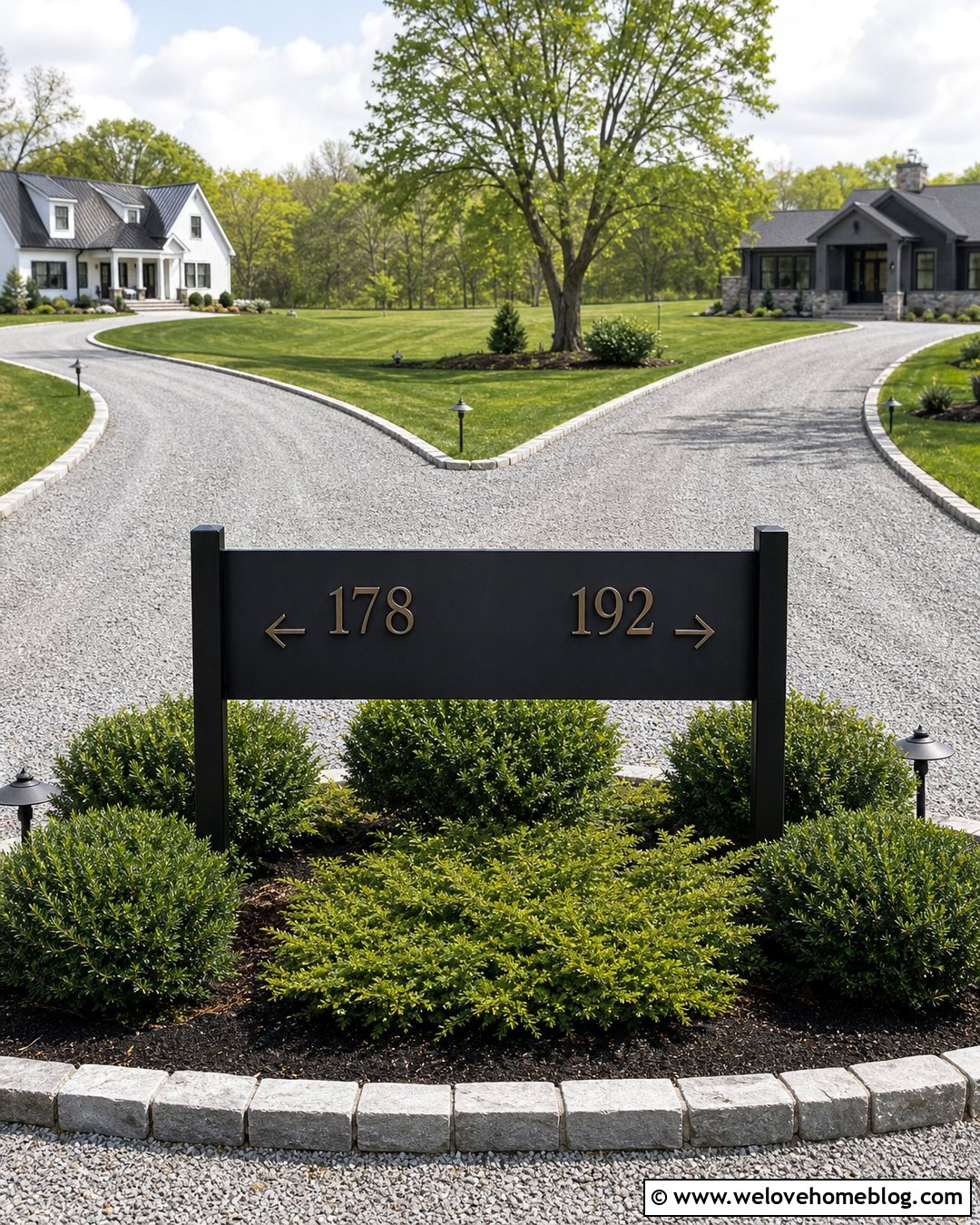 Shared Driveway Directional Address Sign